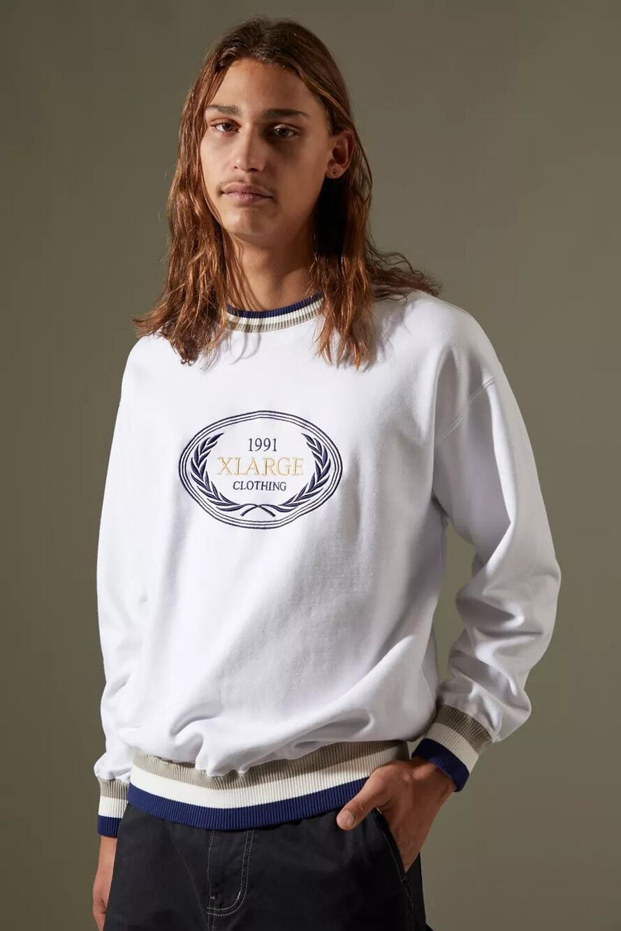 New Urban Outfitters by XLARGE Crew Neck Sweatshirt $99 MEDIUM White